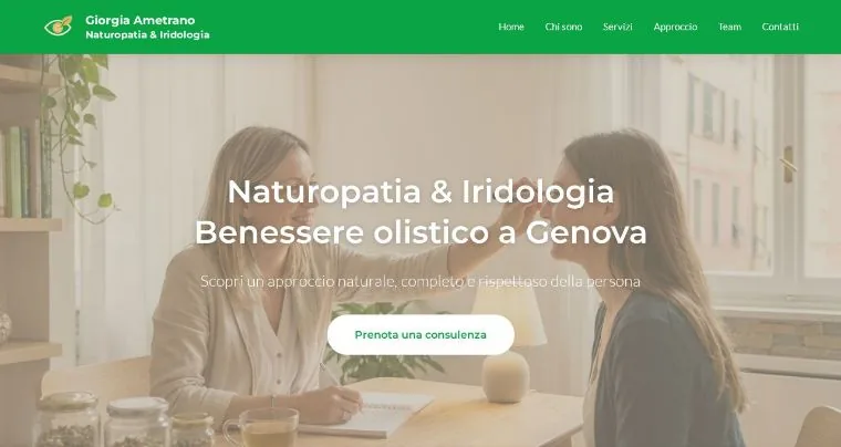 Home page del sito Giorgia Ametrano, naturopata