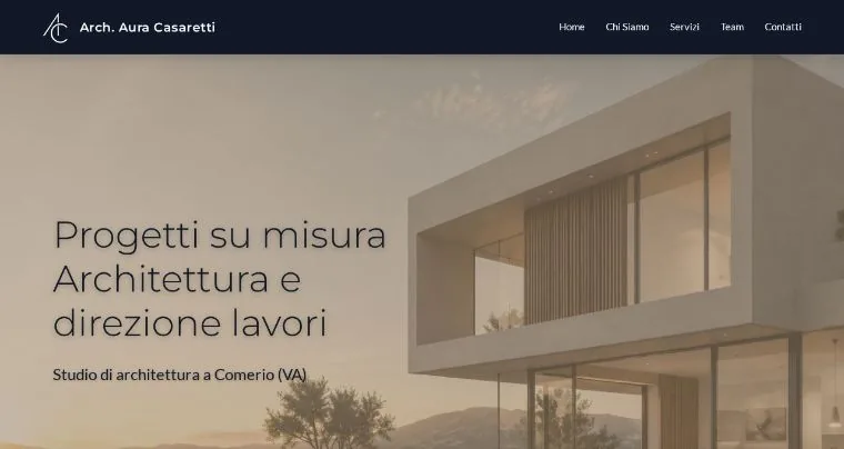 Home page del sito Arch. Aura Casaretti