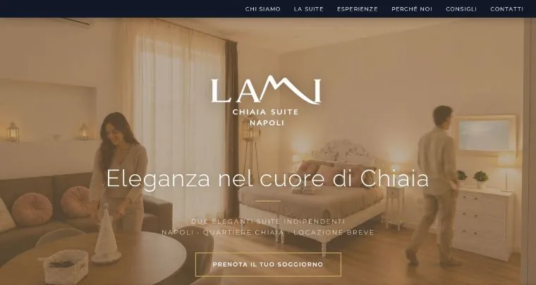 Home page del sito Lami Chiaia Suite