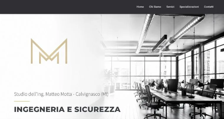 Home page del sito Studio Ing. Matteo Motta