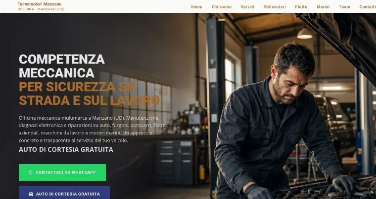 Home page del sito Tecnomotori Manzano