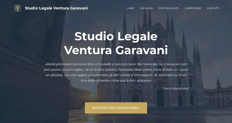 Home page del sito Studio Legale Ventura Garavani